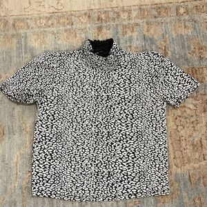 Zara Leopard Print Mock Neck Top